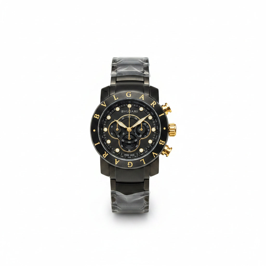 Bvlgari Swiss Design Stainless Steel Chronograph Watch
