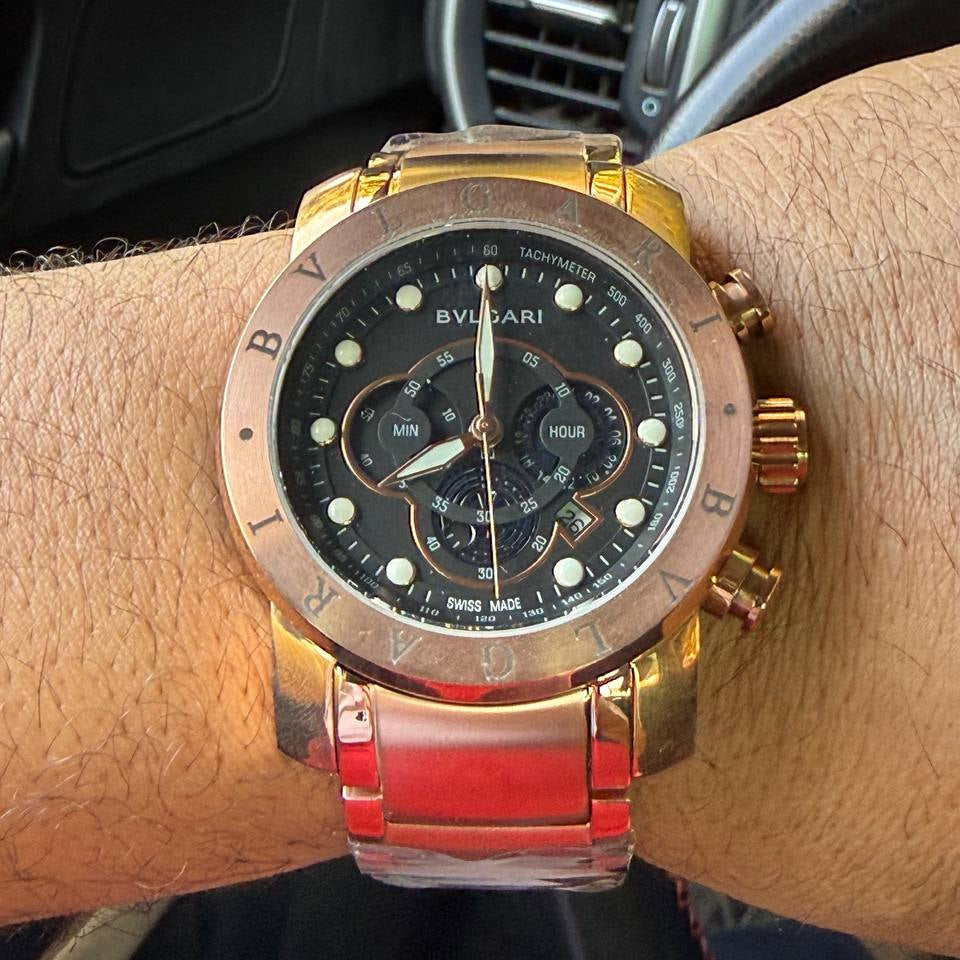 Bvlgari Swiss Design Stainless Steel Chronograph Watch