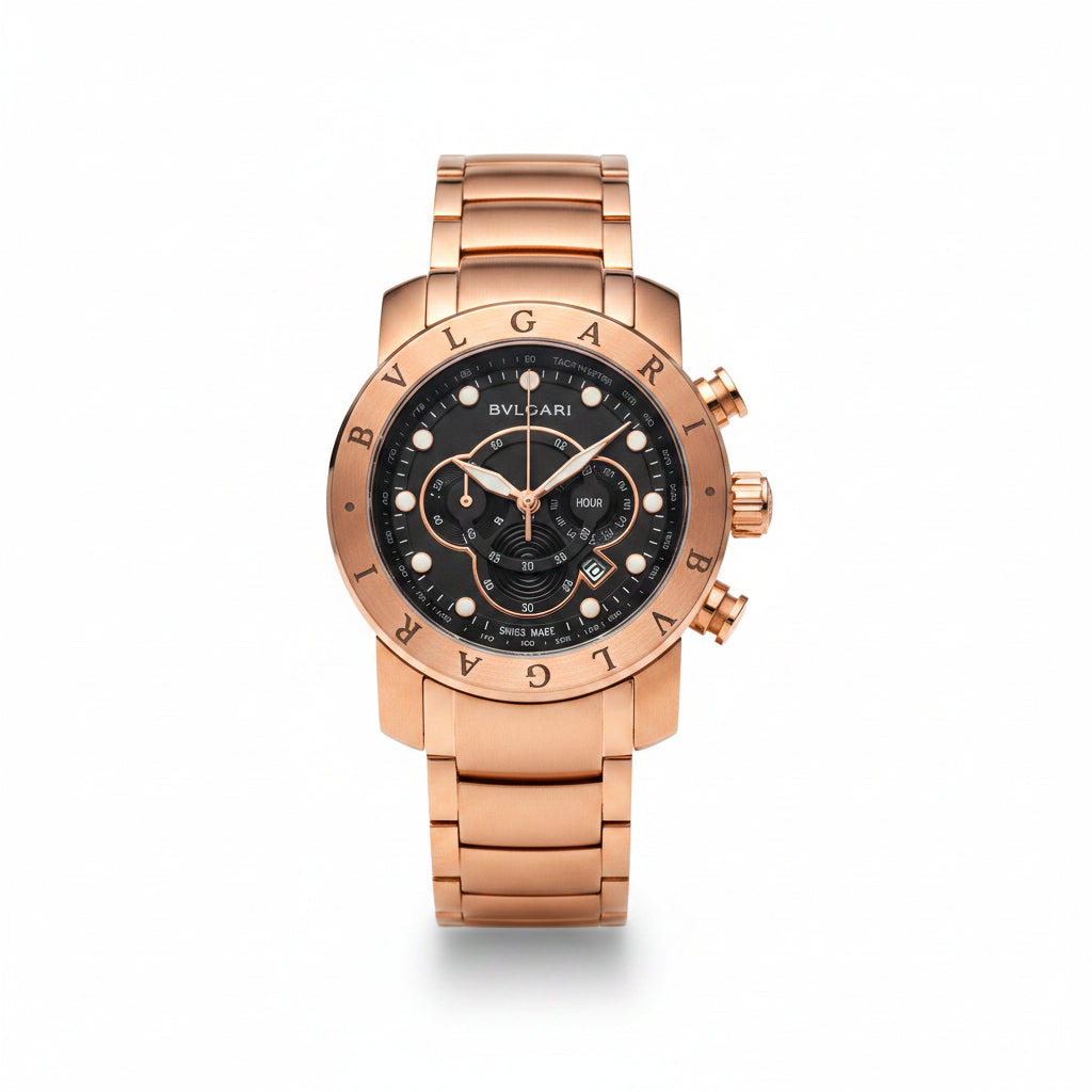 Bvlgari Swiss Design Stainless Steel Chronograph Watch
