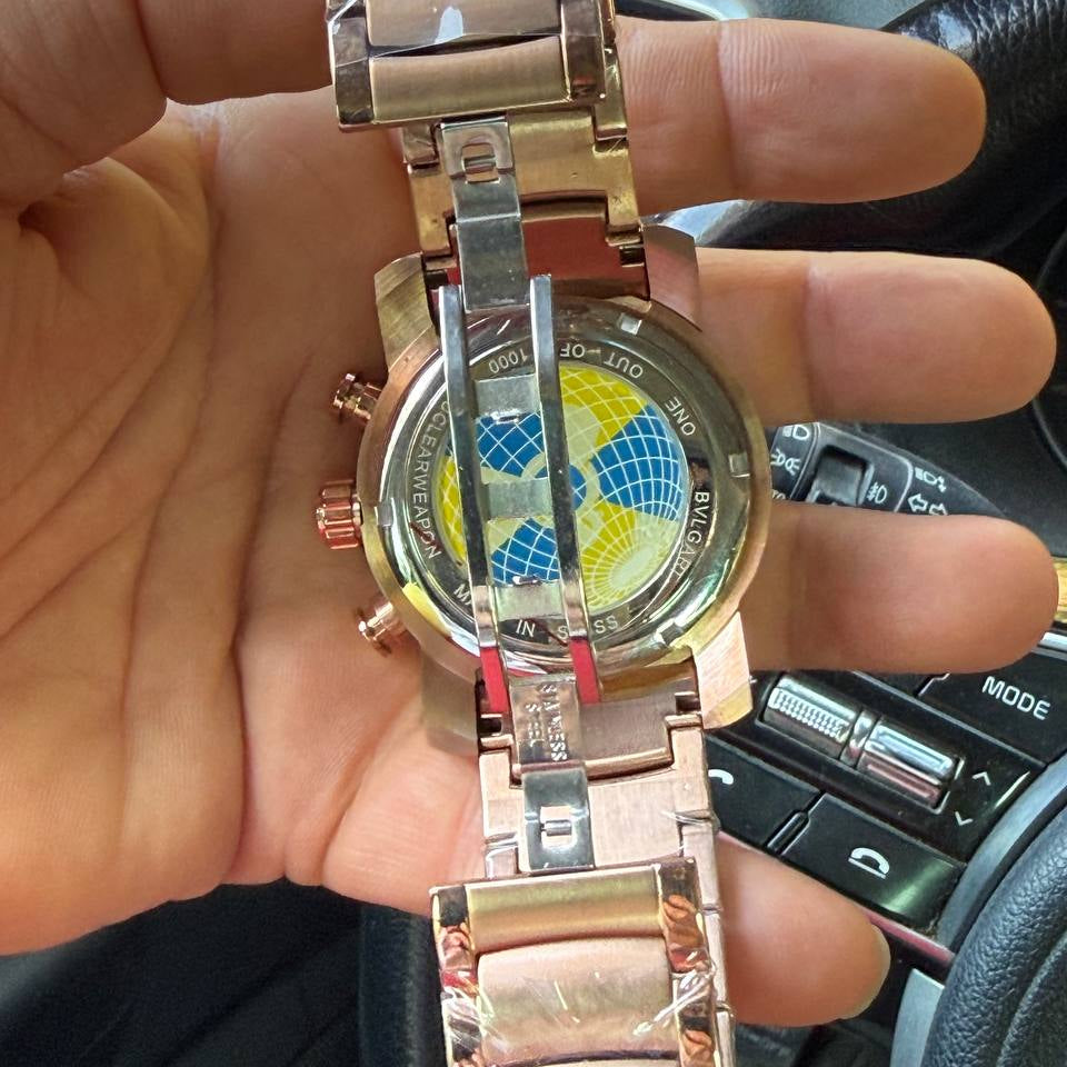 Bvlgari Swiss Design Stainless Steel Chronograph Watch