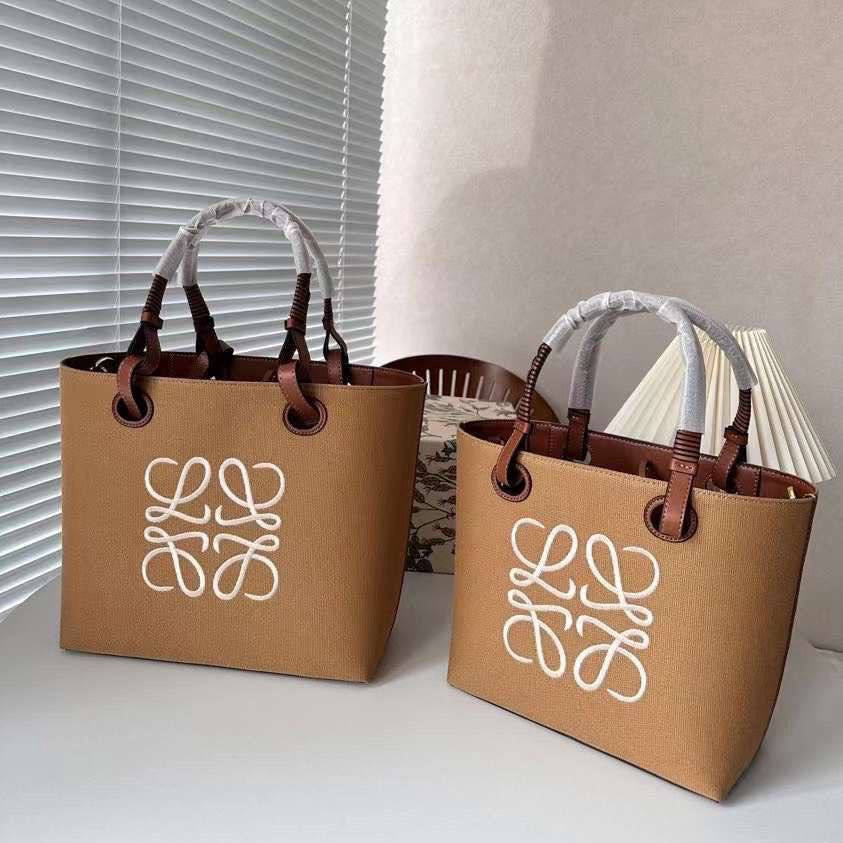 Loewe Large Anagram Tote Bag in Tan
