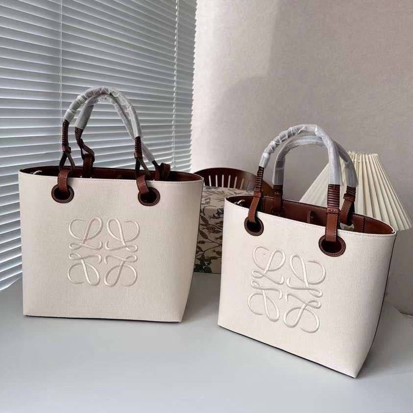 Loewe Large Anagram Tote Bag in Tan