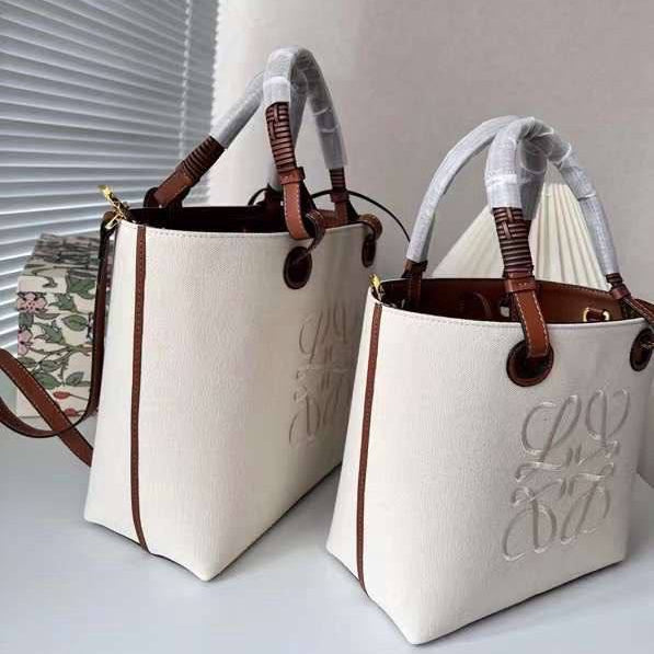 Loewe Large Anagram Tote Bag in Tan