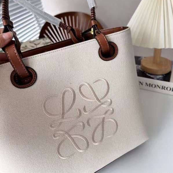 Loewe Large Anagram Tote Bag in Tan
