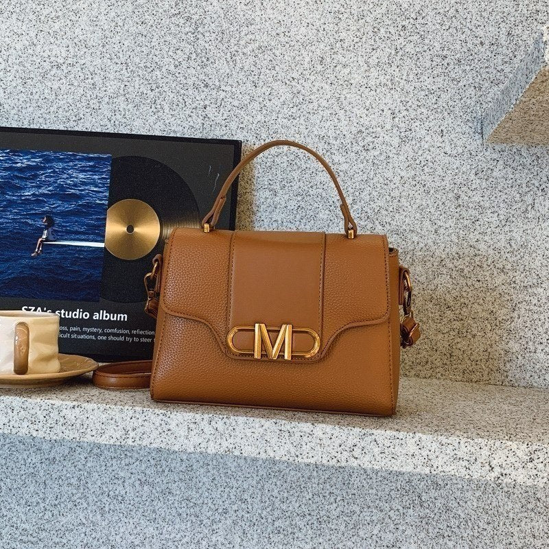 M-Logo Top Handle Crossbody Bag in Beige