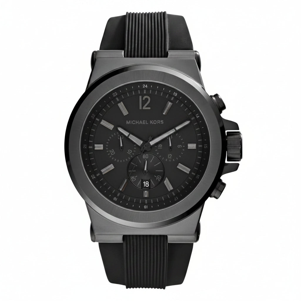 Michael Kors Stealth Chronograph Black Silicone Watch