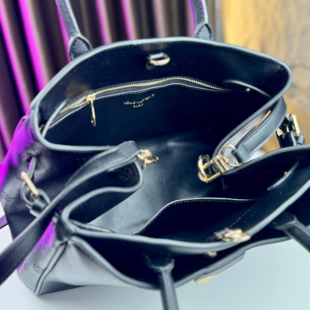 Elegant Padlock Satchel with Embossed Logo Sides