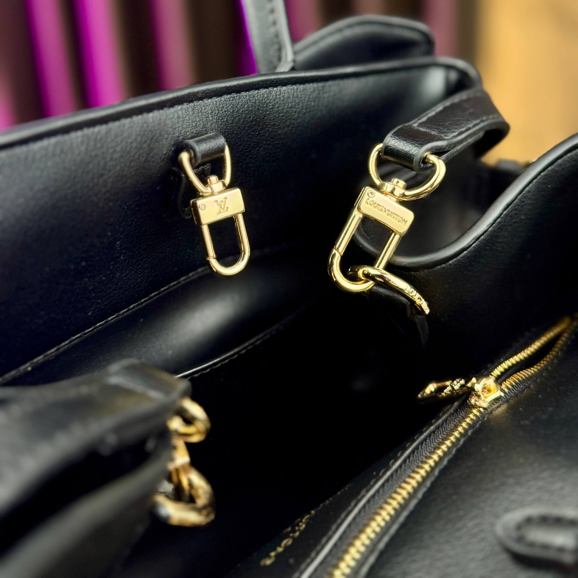 Elegant Padlock Satchel with Embossed Logo Sides