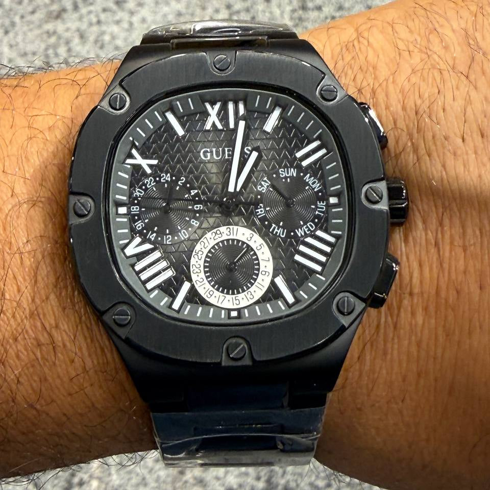 Guess Men's Black Metal Multifunction Sport Watch