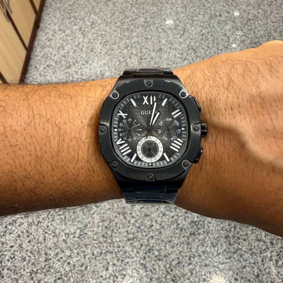 Guess Men's Black Metal Multifunction Sport Watch