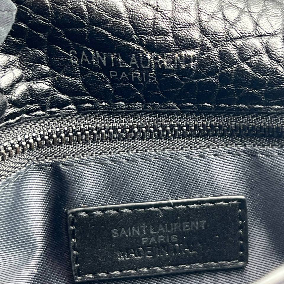 Saint Laurent Black Leather Shoulder Bag with Chain Strap