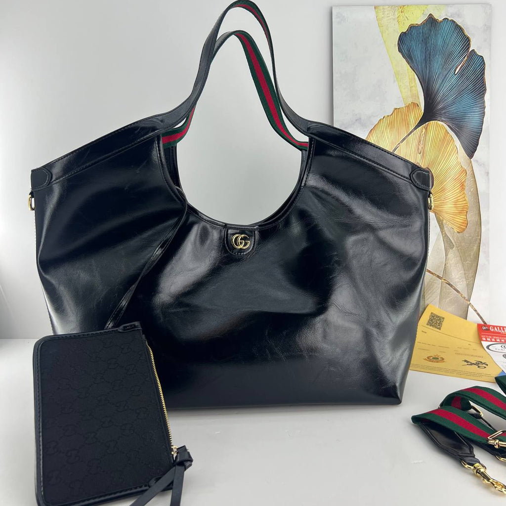 Signature Web Strap Tote Bag with Detachable Pouch