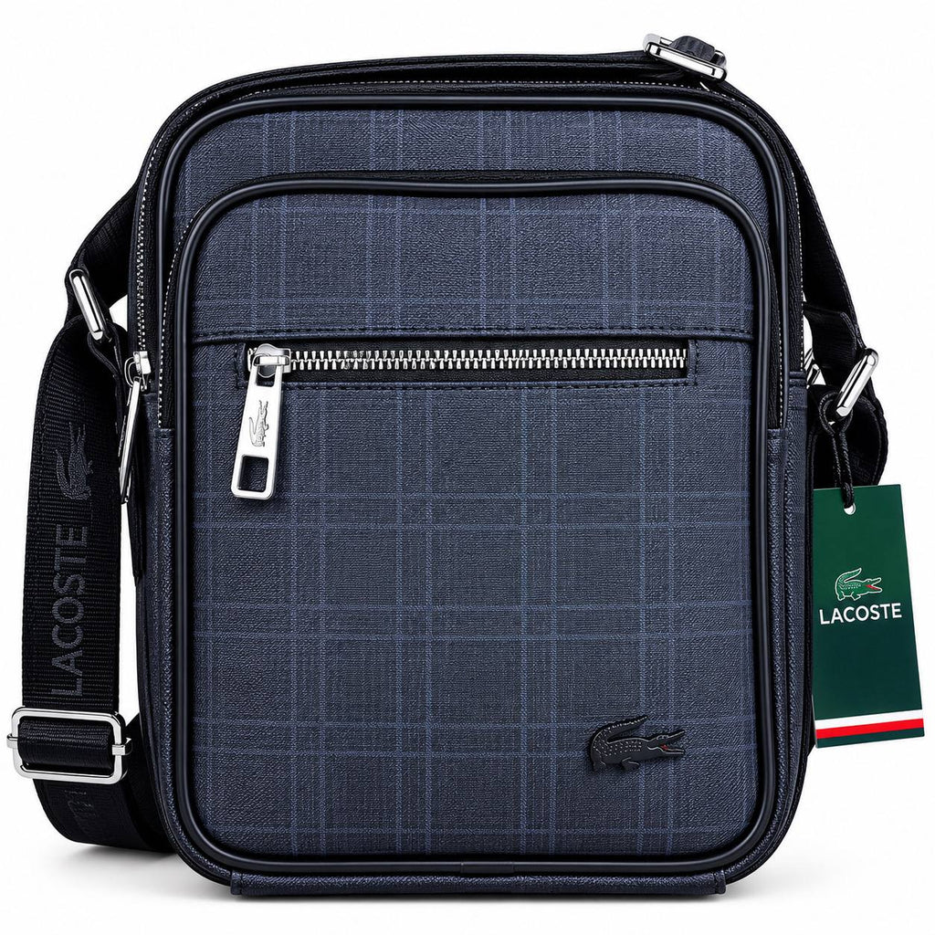 Lacoste Plaid Pattern Navy Crossbody Bag