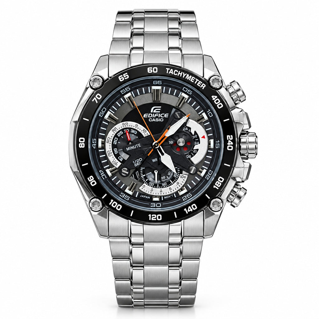 Casio Edifice Stainless Steel Chronograph Watch with Tachymeter