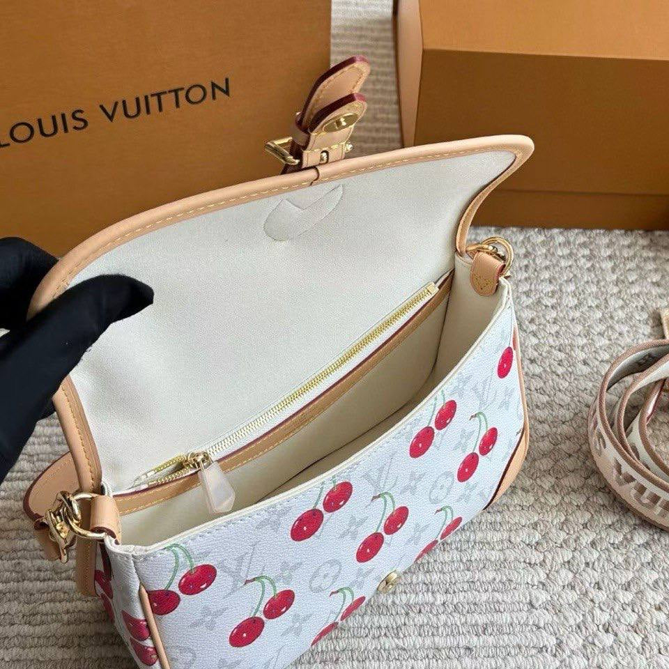 Louis Vuitton Inspired Cherry Print Shoulder Bag