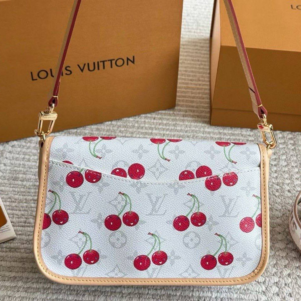 Louis Vuitton Inspired Cherry Print Shoulder Bag