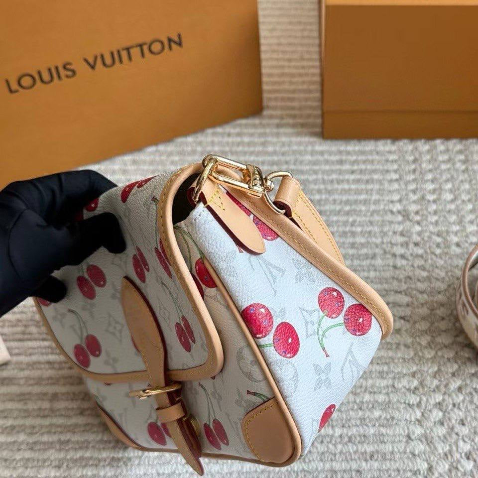 Louis Vuitton Inspired Cherry Print Shoulder Bag