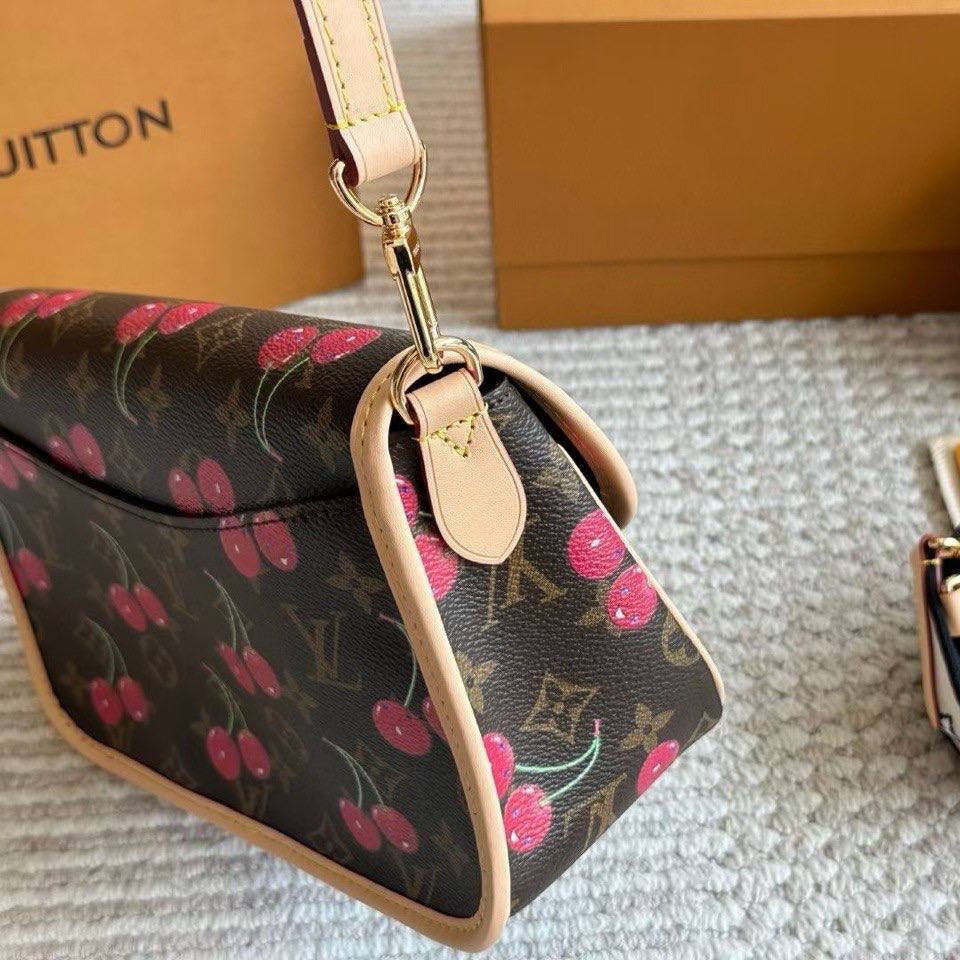 Louis Vuitton Inspired Cherry Print Shoulder Bag
