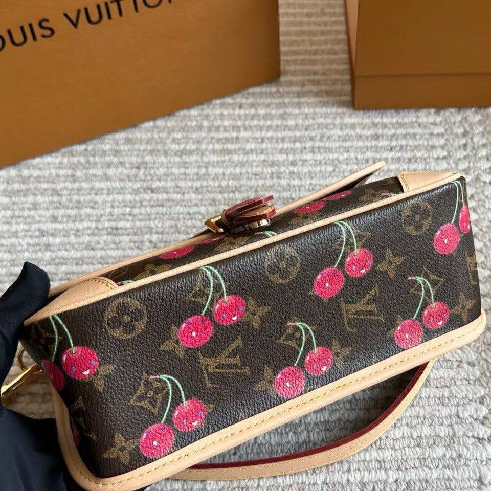 Louis Vuitton Inspired Cherry Print Shoulder Bag