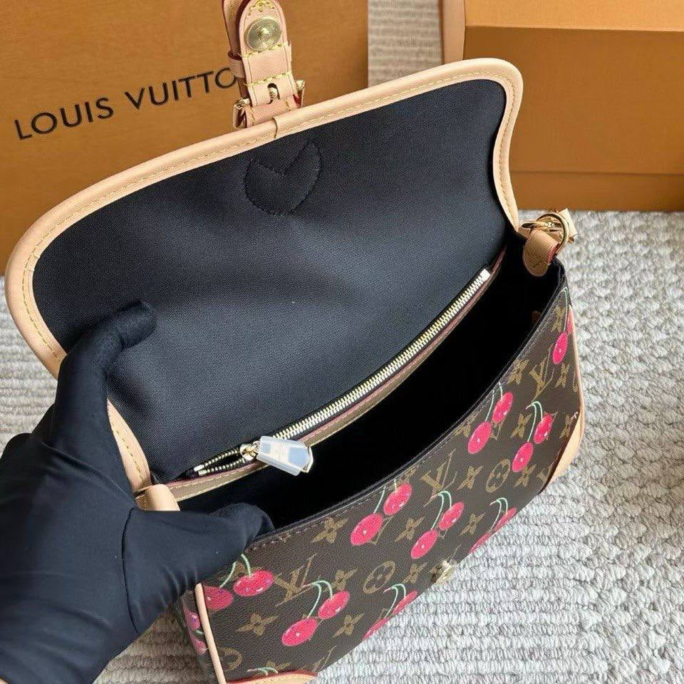 Louis Vuitton Inspired Cherry Print Shoulder Bag