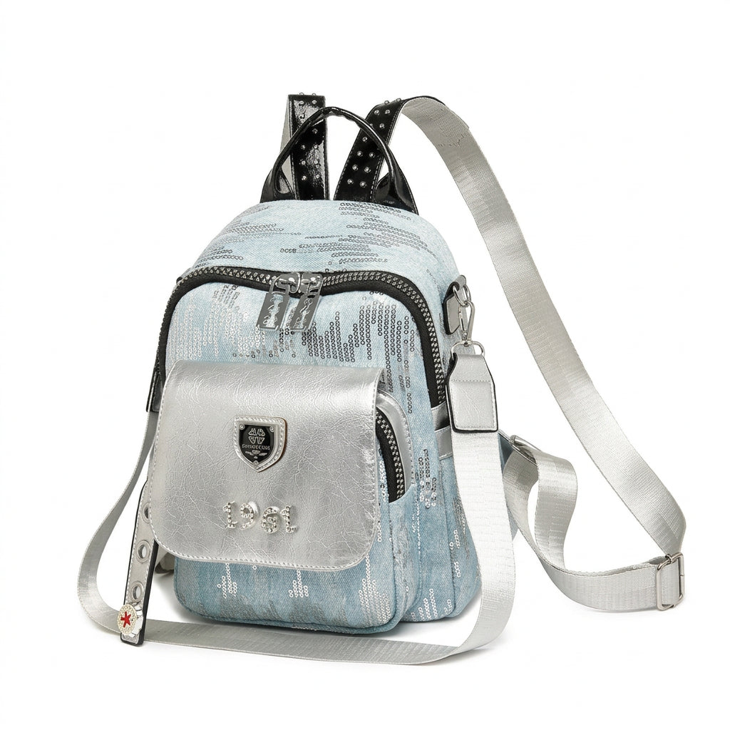 Jingpin ZJH Sequin Backpack with 1961 Metallic Embellishment