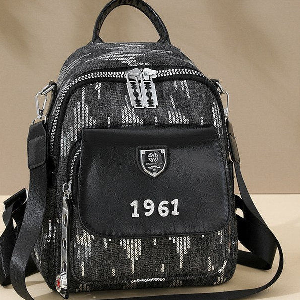 Jingpin ZJH Sequin Backpack with 1961 Metallic Embellishment
