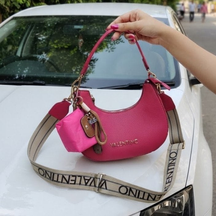 Valentino Crescent Handbag with Detachable Pouch