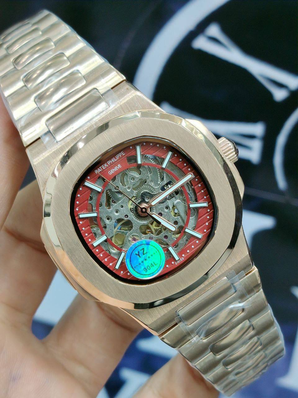 Patek Philippe Skeleton Nautilus Luxury Steel Watch ⌚✨⚙️