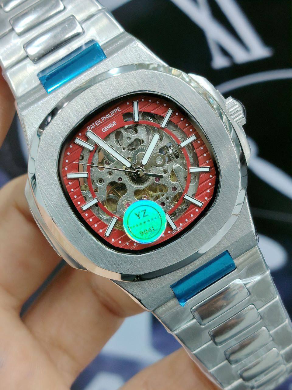 Patek Philippe Skeleton Nautilus Luxury Steel Watch ⌚✨⚙️