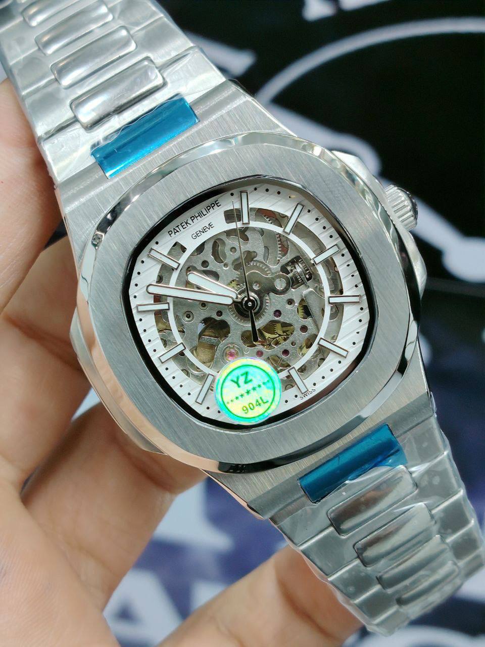 Patek Philippe Skeleton Nautilus Luxury Steel Watch ⌚✨⚙️