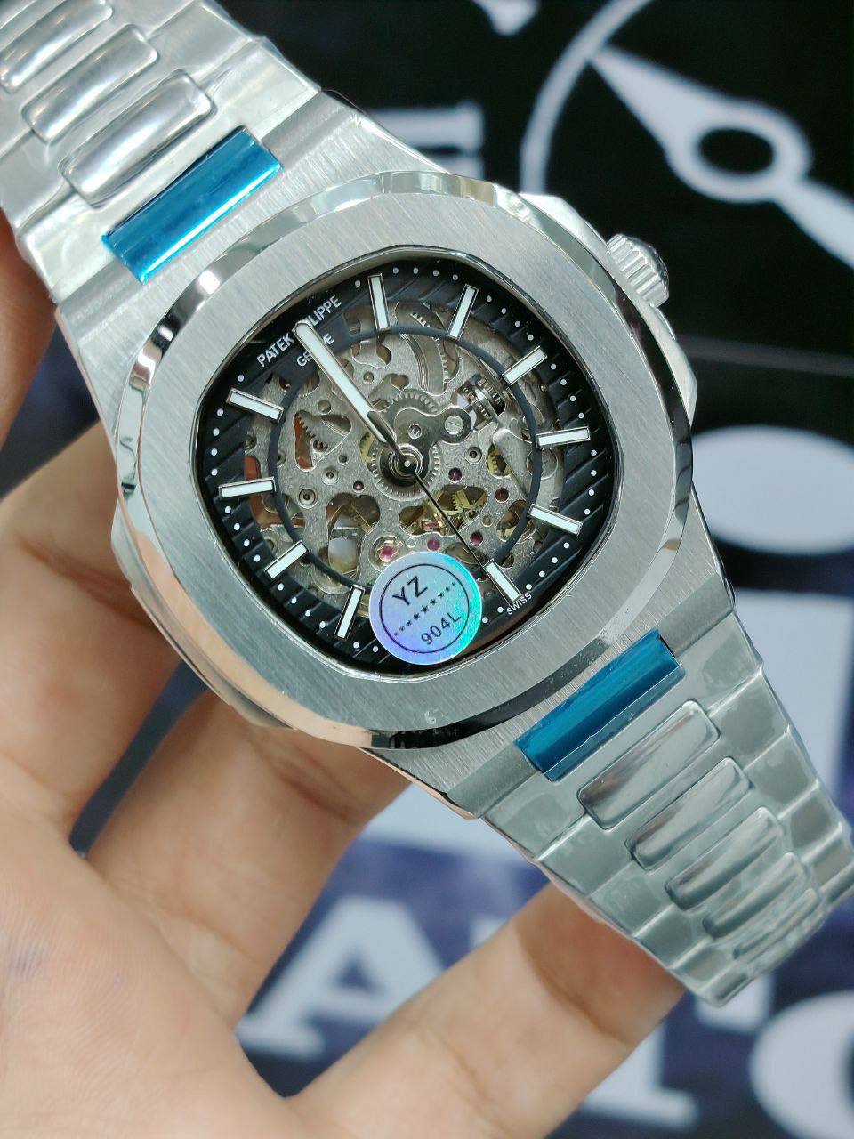 Patek Philippe Skeleton Nautilus Luxury Steel Watch ⌚✨⚙️