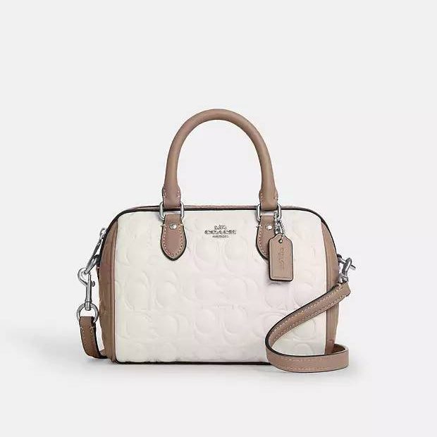 Coach Rowan Satchel in Quilted Signature Leather 👜🤍✨