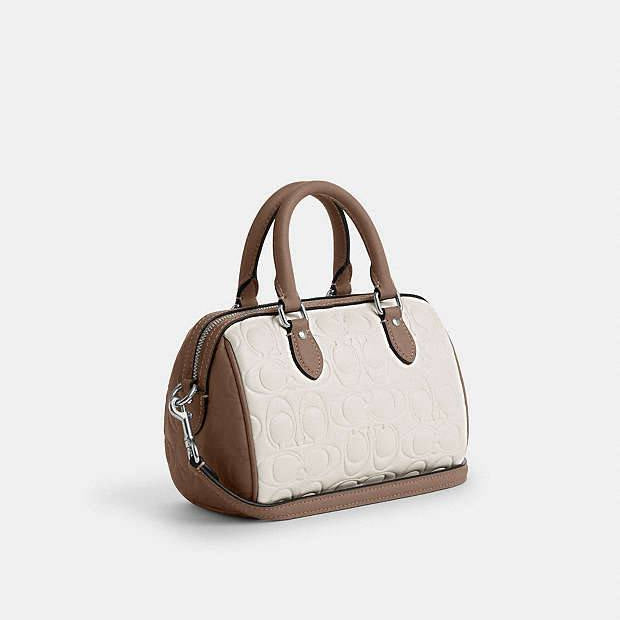 Coach Rowan Satchel in Quilted Signature Leather 👜🤍✨