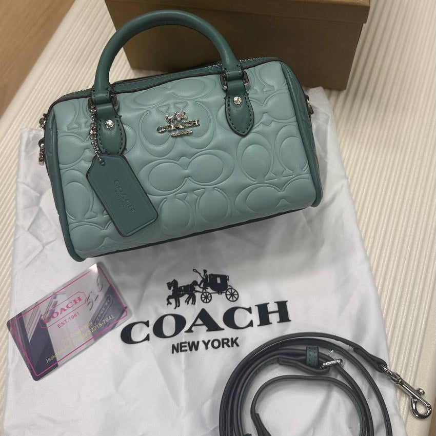Coach Rowan Satchel in Quilted Signature Leather 👜🤍✨