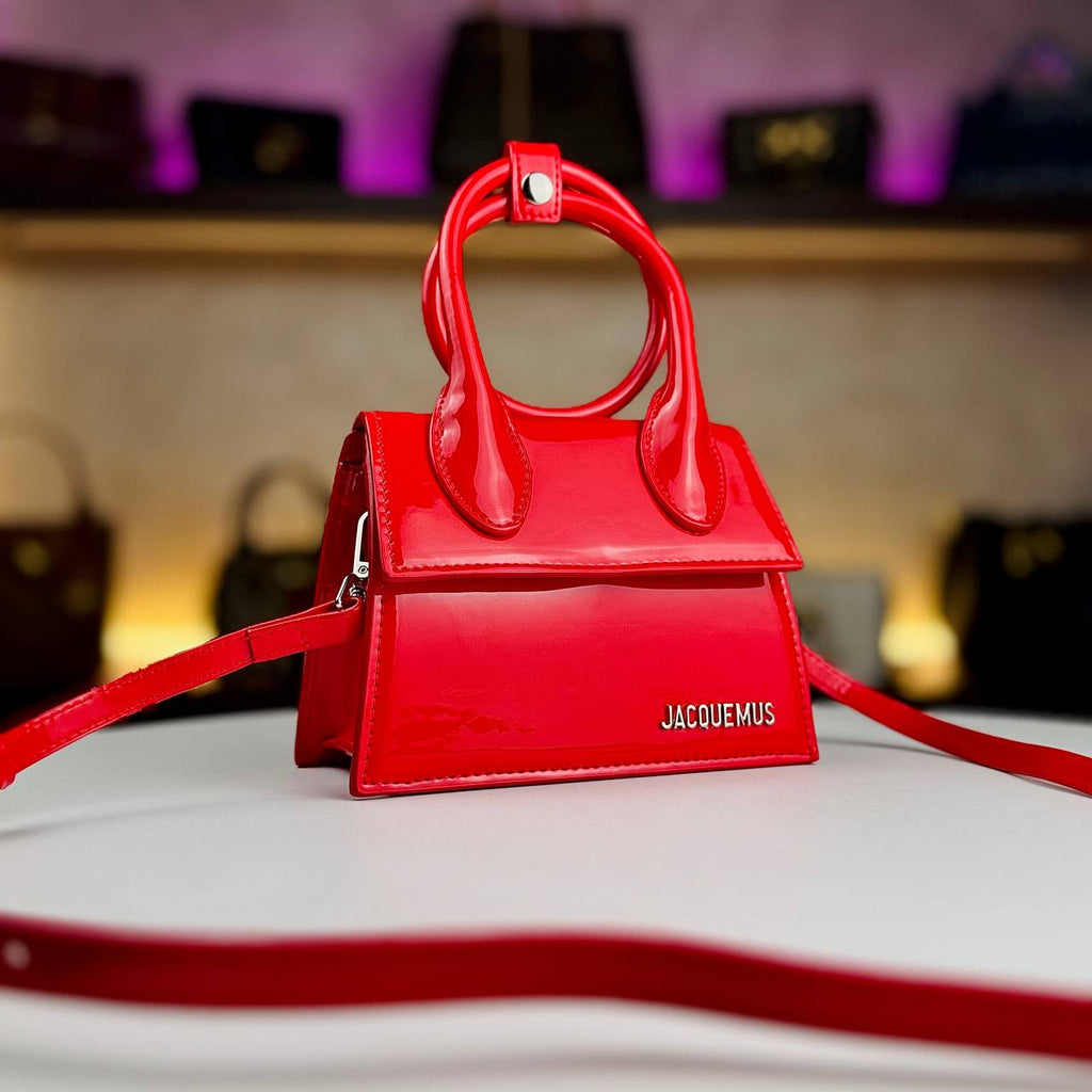 Jacquemus Le Chiquito Noeud in Burgundy Patent Leather 👜🍒✨