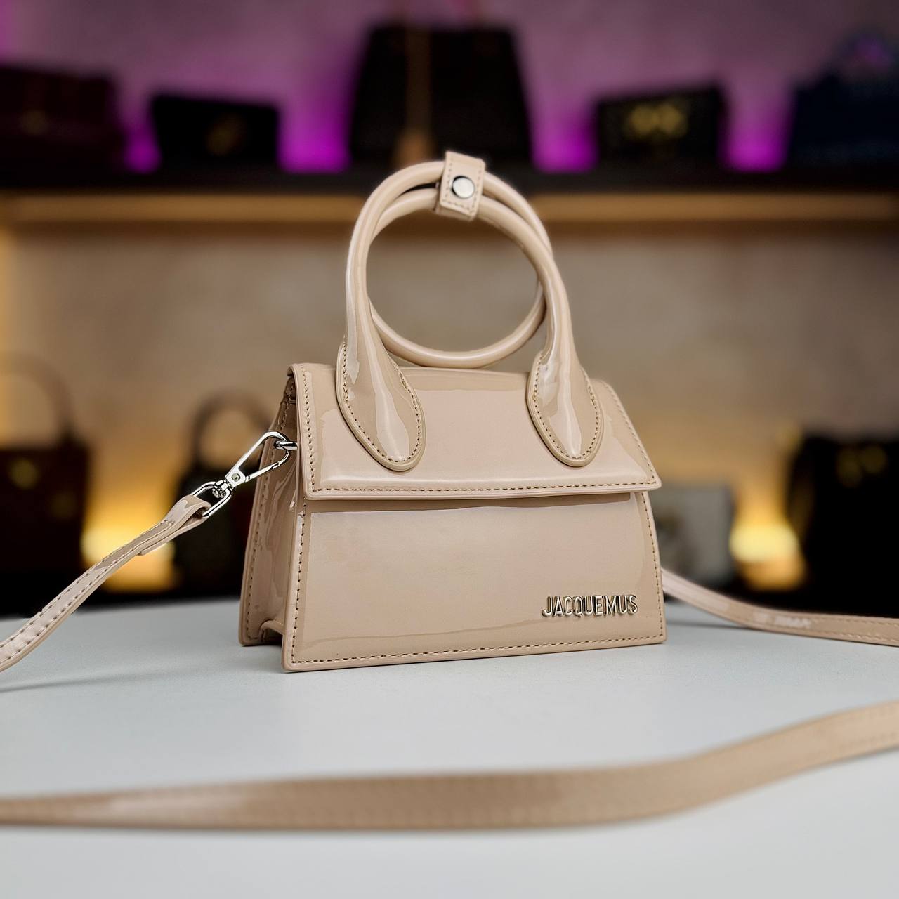 Jacquemus Le Chiquito Noeud in Burgundy Patent Leather 👜🍒✨