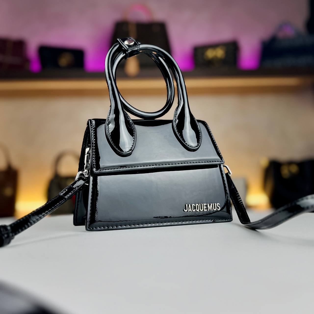 Jacquemus Le Chiquito Noeud in Burgundy Patent Leather 👜🍒✨