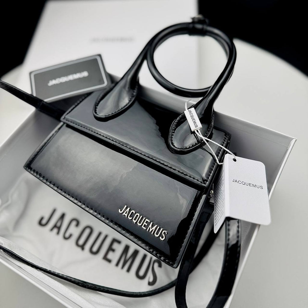 Jacquemus Le Chiquito Noeud in Burgundy Patent Leather 👜🍒✨