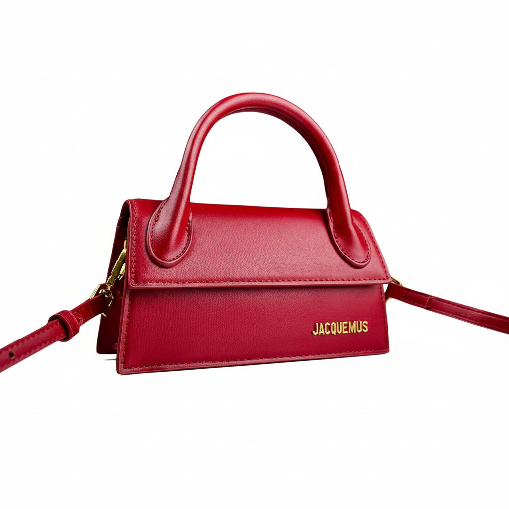 Jacquemus Le Chiquito Long Leather Handbag in Vibrant Red 👜❤️✨
