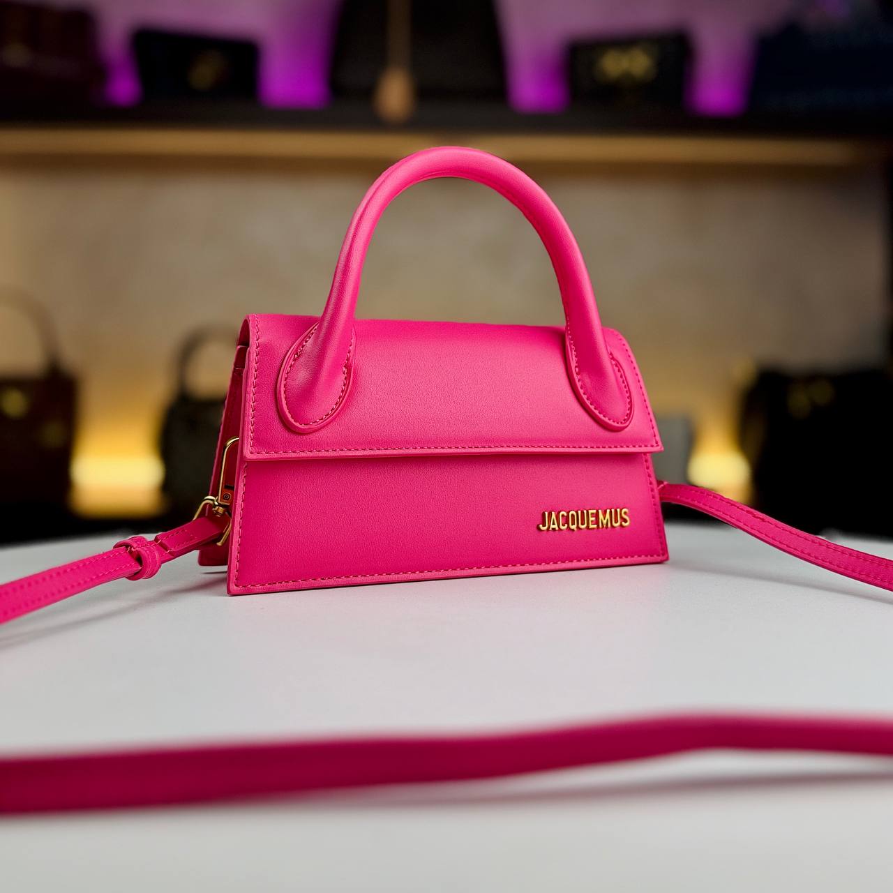 Jacquemus Le Chiquito Long Leather Handbag in Vibrant Red 👜❤️✨