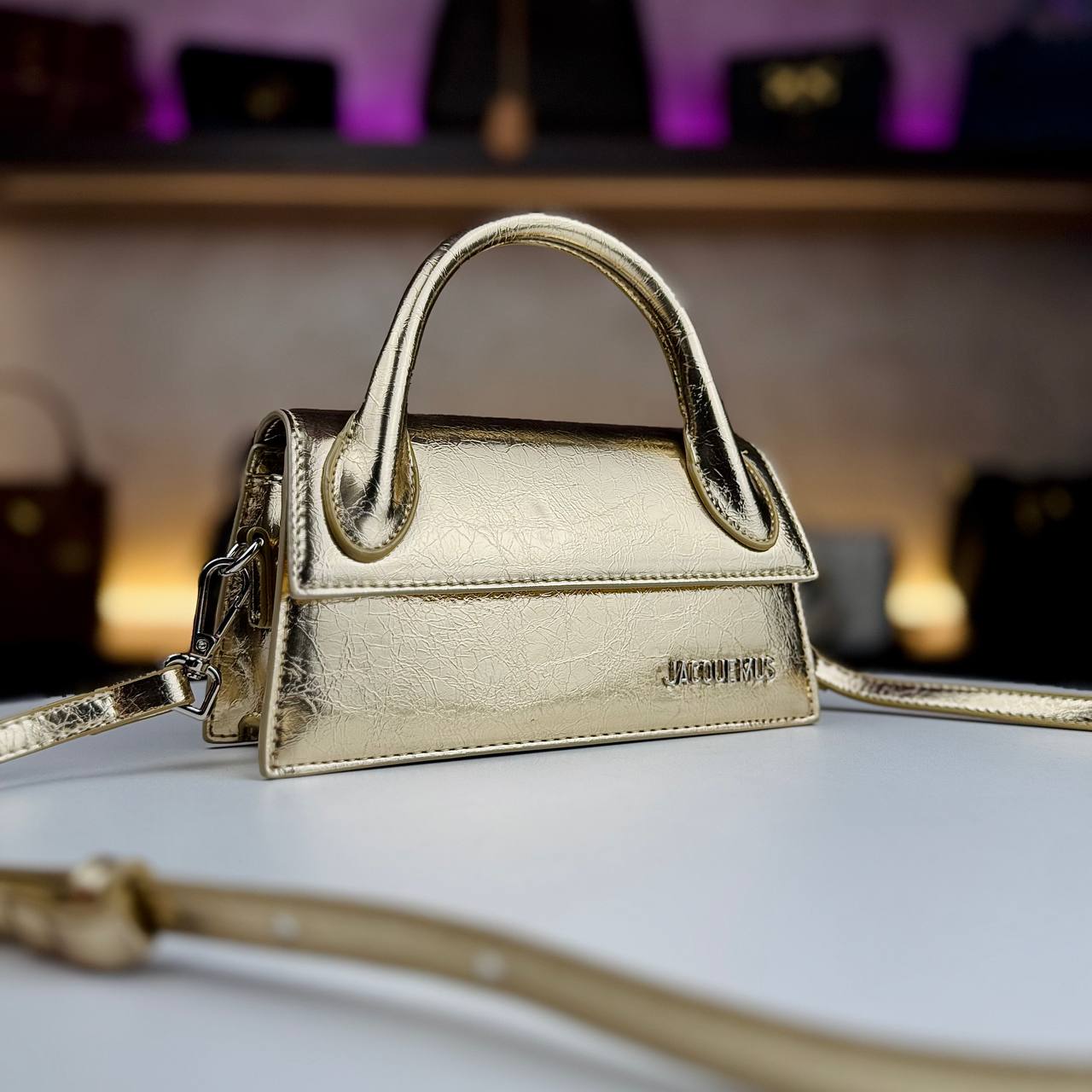 Jacquemus Le Chiquito Long Clutch in Burgundy Patent Leather 🍒👜✨