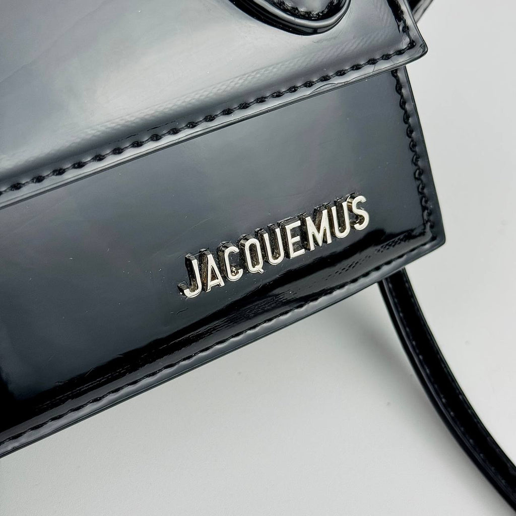 Jacquemus Le Chiquito Long Clutch in Burgundy Patent Leather 🍒👜✨