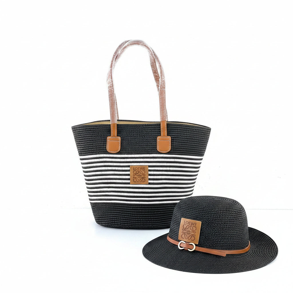 Loewe Straw Tote Bag and Matching Hat Set 👒👜