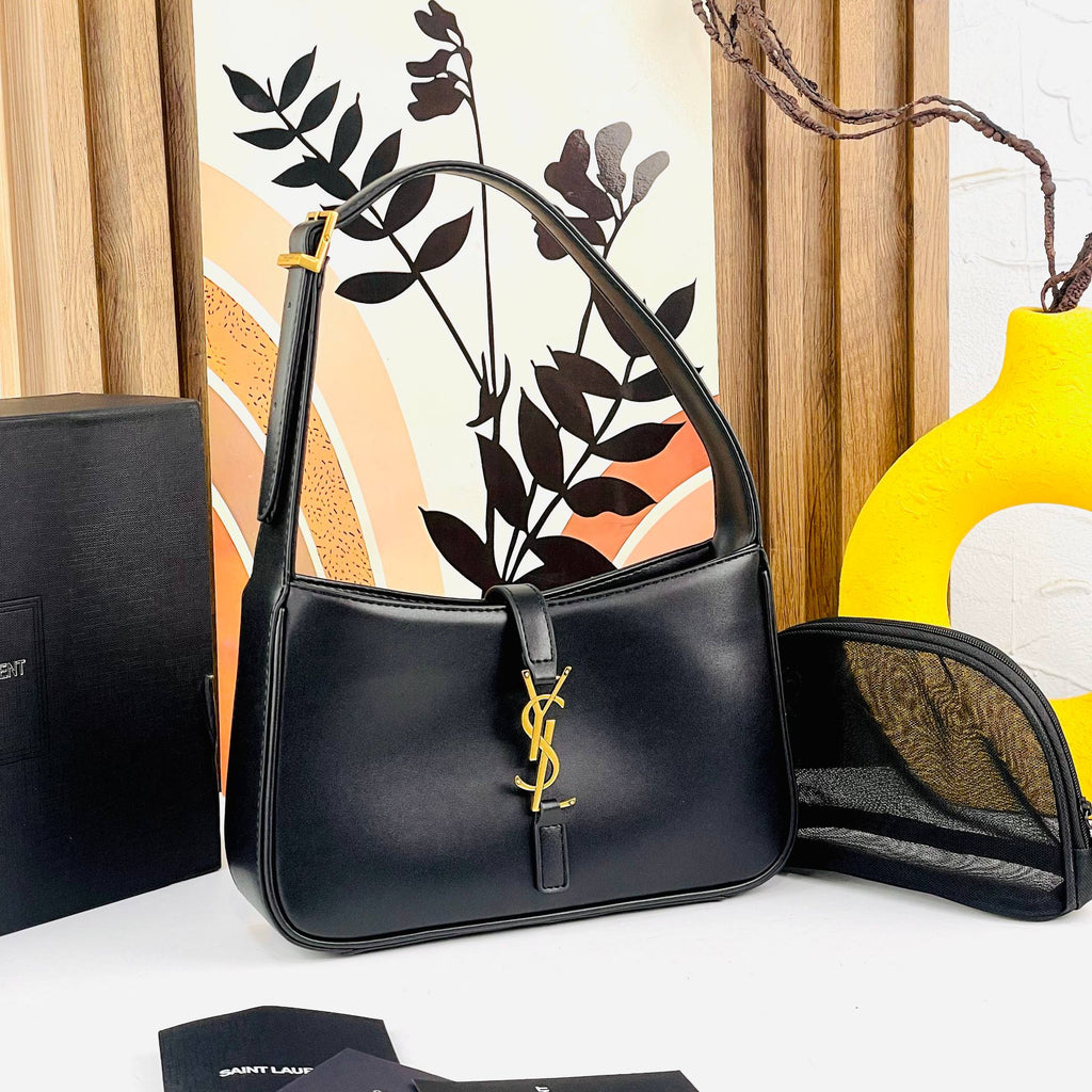 Saint Laurent Crocodile Embossed Leather Shoulder Bag in Black 🖤