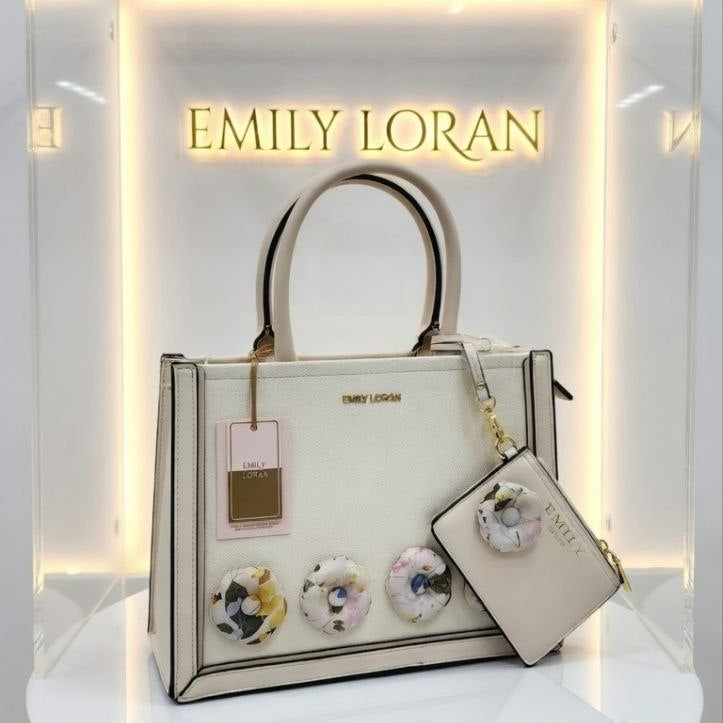 Emily Loran Floral Embellished Handbag with Matching Wallet 🌸👜