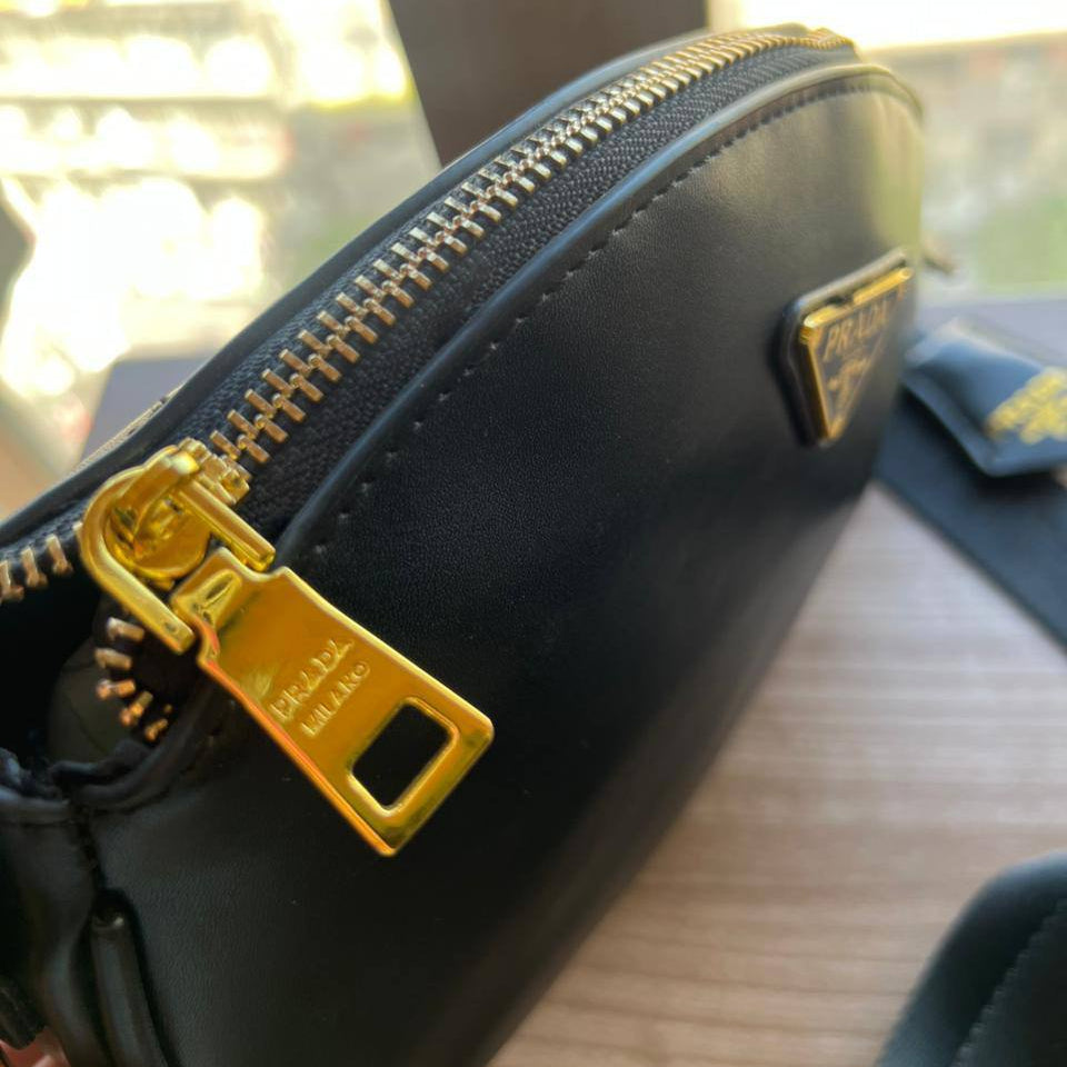 Prada Beige Crossbody Bag with Logo Plaque 👜✨