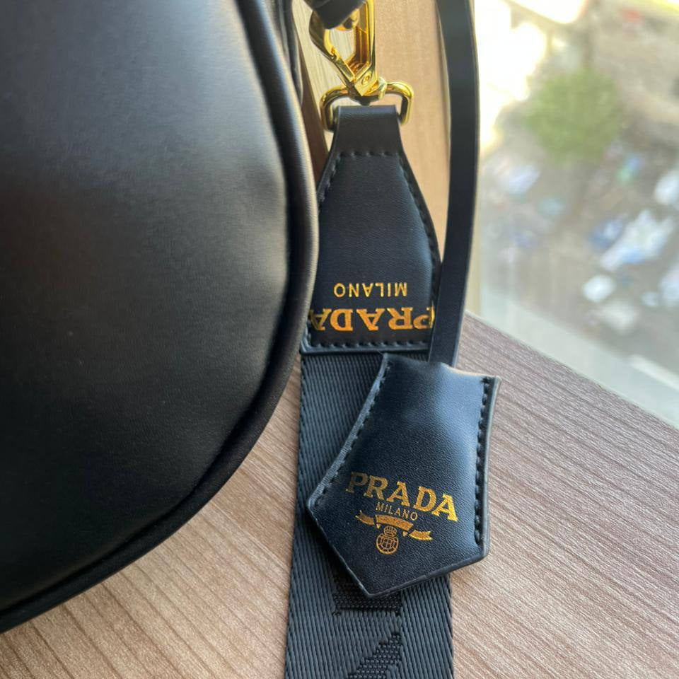 Prada Beige Crossbody Bag with Logo Plaque 👜✨