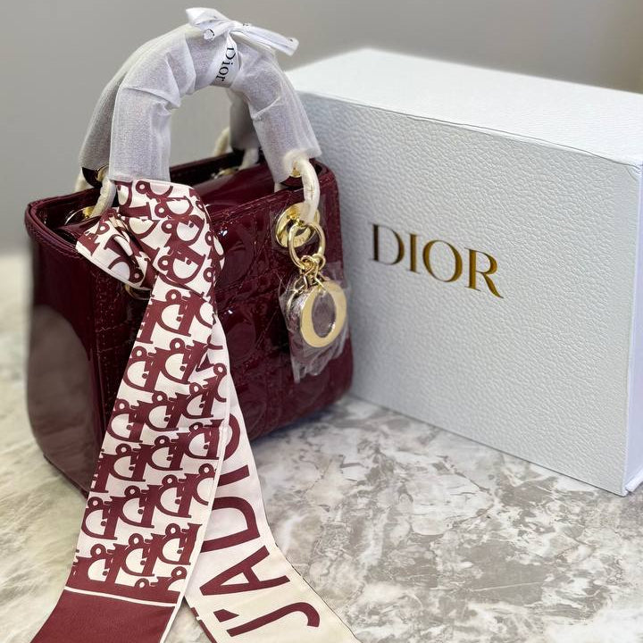 Christian Dior Quilted Mini Handbag with Silk Scarf Detail 👜✨