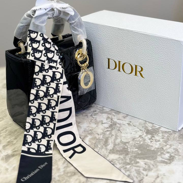 Christian Dior Quilted Mini Handbag with Silk Scarf Detail 👜✨