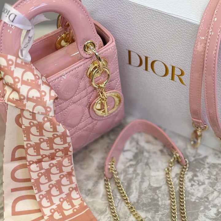 Christian Dior Quilted Mini Handbag with Silk Scarf Detail 👜✨